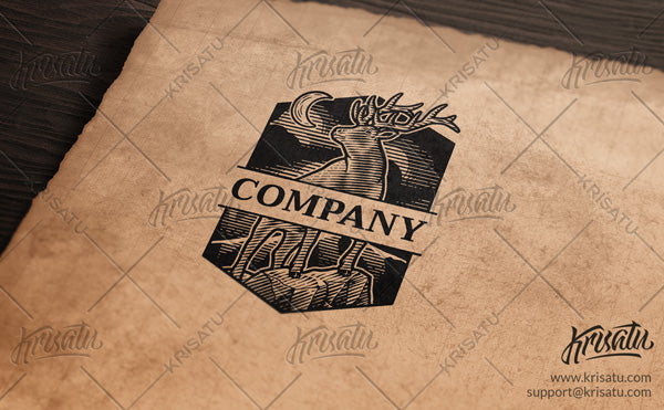 Mountain Deer, Hand Drawn Logo