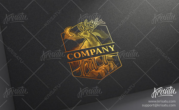 Mountain Deer Logo, Gold