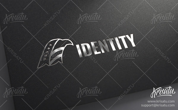 Eagle, USA Flag Logo BW