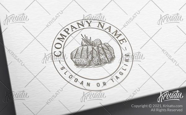 Hand drawn steak logo