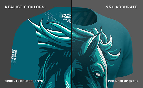 Front left t shirt mockup, color preview