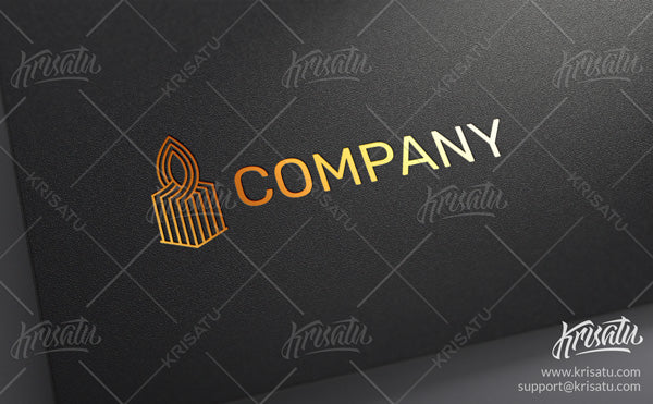 Candle Logo Design (Horizontal)