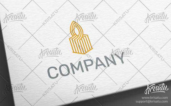 Modern Candle Logo Design