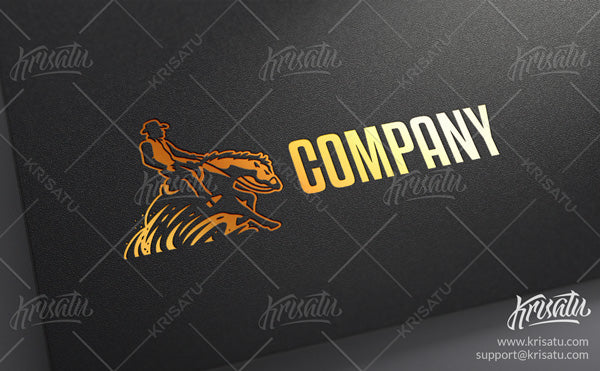 Reining Horse Logo Horizontal Version