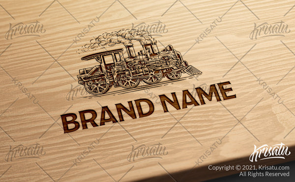 Steampunk train logo