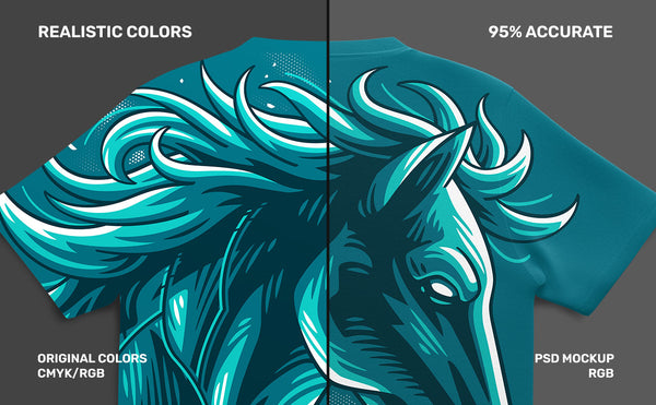 back t-shirt mockup, realistic color test