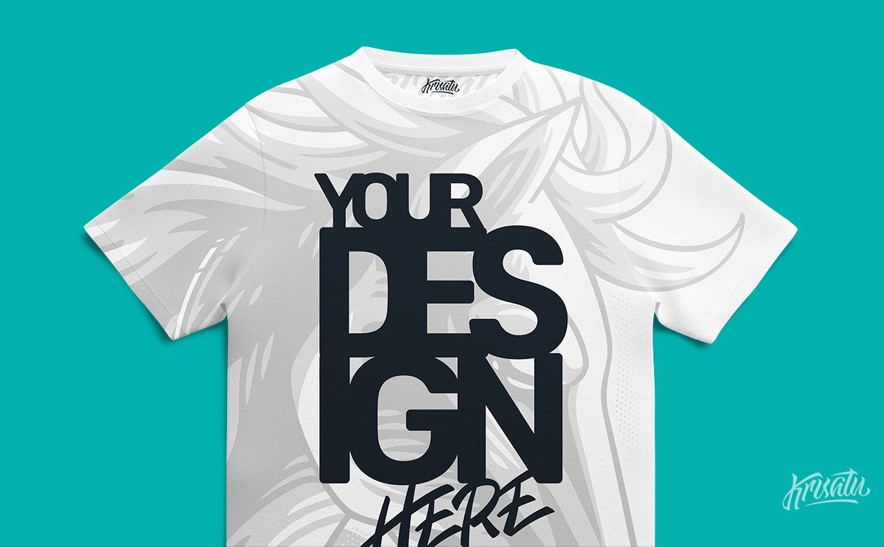 front t-shirt mockup, white color