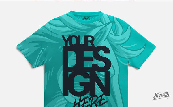 front t-shirt mockup, turquois color