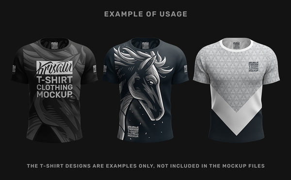 3D T-Shirts PSD Mockup, Examples